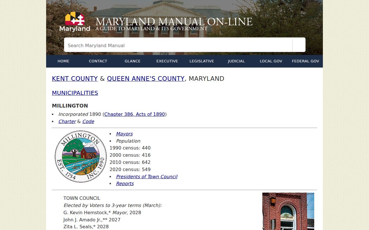 Millington town contact profile for two-county warrant routing questions